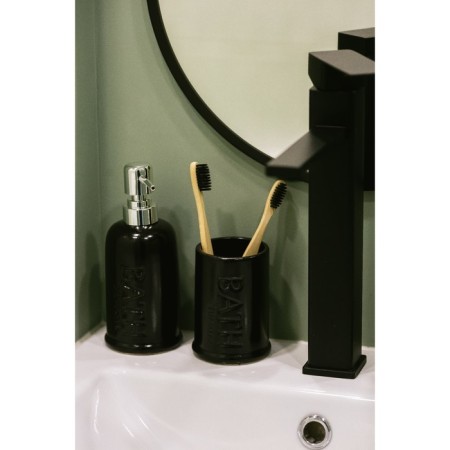 Savanna Bathroom Accessories set, 3 items (soap dish, soap dispenser 400 ml, glass), black color-8
