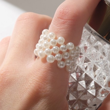 Ring of pearls "Tenderness", white color-1