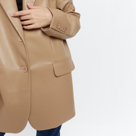 Women's jacket (eco-leather) minku: eco leather, beige color, size 42-44-9