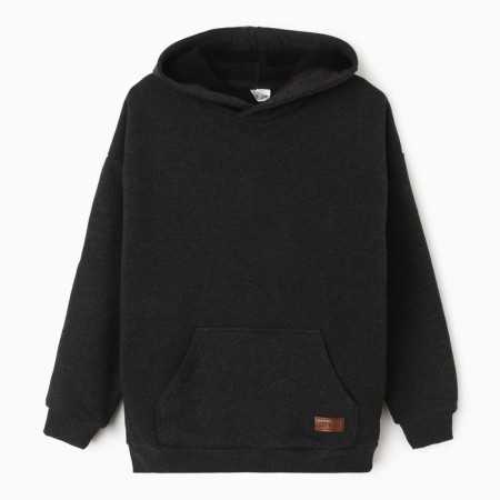Children's sweatshirt, color black melange, height 140 cm