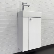 Comforty-Moillete Comfort “Asti-40, white gloss with a sink, 9140