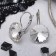 Earrings with rhinestones "Bright classic", white color in silver, d = 1.6 cm