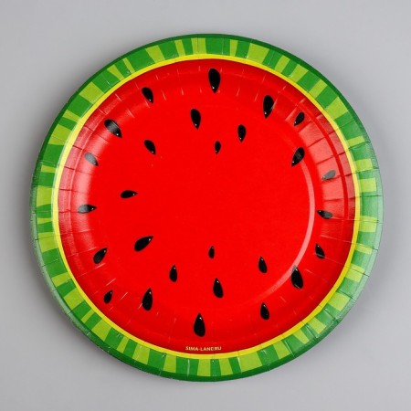 Disposable paper plate "watermelon", 18 cm-2