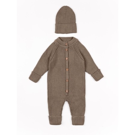 Knitted Knitted Pure Love Tot, demi -season, height 80 cm, brown color-5