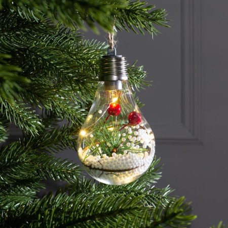 Fir -tree ball "spruce branch", batteries, 5 LED, glow warm white