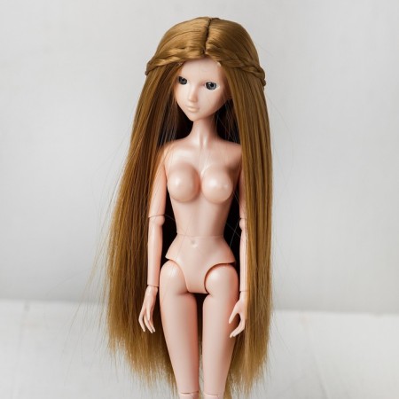 Hair for dolls "straight with pigtails" size is small, color 24-1