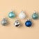 Christmas balls New Year, for the New Year, plastic, d = 3 cm, 16 pcs., The color is blue, silver, blue and white