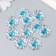 Decor for creativity plastic "Flower with a colored middle" transparent blue 0.8x2.4x2.4 cm 912946