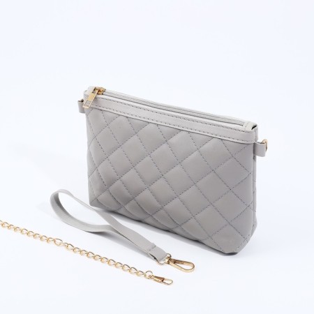 Bag Cross-Bodi with a zipper, gray color-6