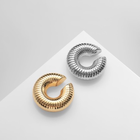 Earrings "Kaffa" set 2 pcs, vibration, color silver-gold
