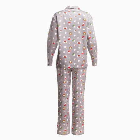 Pajama New Year's Women's kaftan bunny, gray color, size 40-42-12