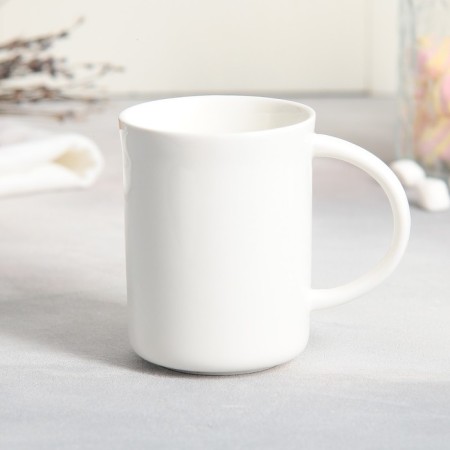 Tea couple ceramic "Enjoy", mug 200 ml, saucer 17.8x13.3 cm, white color-3