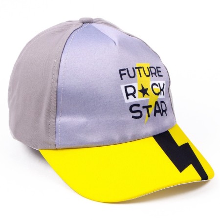 Baby cap for the boy Future Rock Star, gray color, rr 54-2