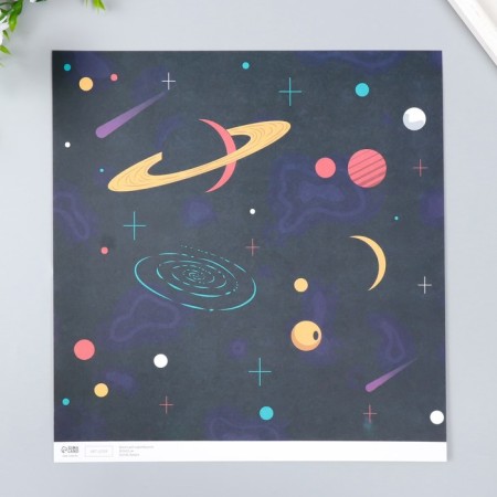 Scrapbooking paper "Universe" density 180 g 30.5x32 cm-3