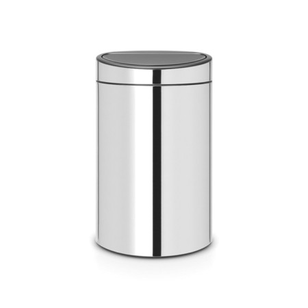 Garbage bucket Brabantia Touch Bin New, Polished Steel color, 40 liters