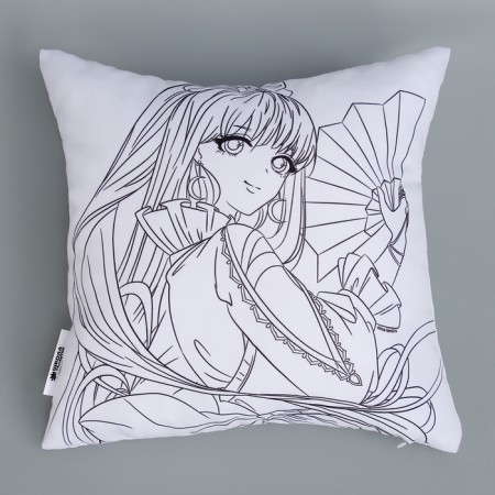Pillowcase for coloring "Girl with fan", 30 x 30 cm-6