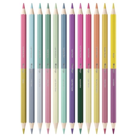 Pencils of 12pcs 24 Centers Berlingo "Supersoft. Pastel" hexagon, bilateral, sharpen, Europod-4