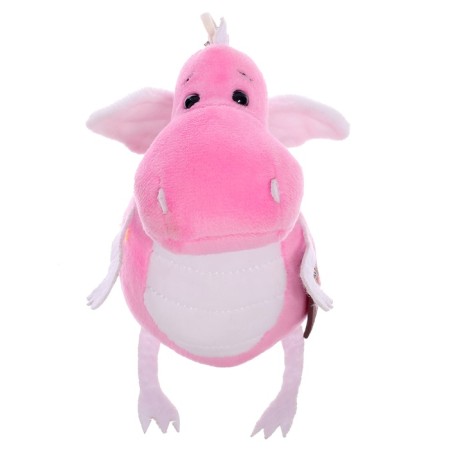 Soft toy "Dragon", pink-white tummy, 13 cm-6