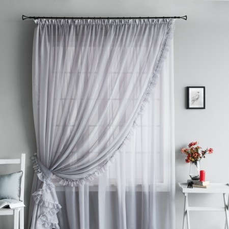 Tulle "vintage", size 400x270 cm, gray color-1