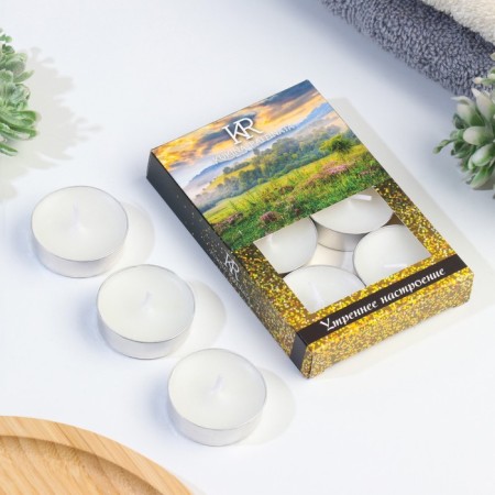Aromatic tea candle 6 pcs. In under the box, "morning mood"