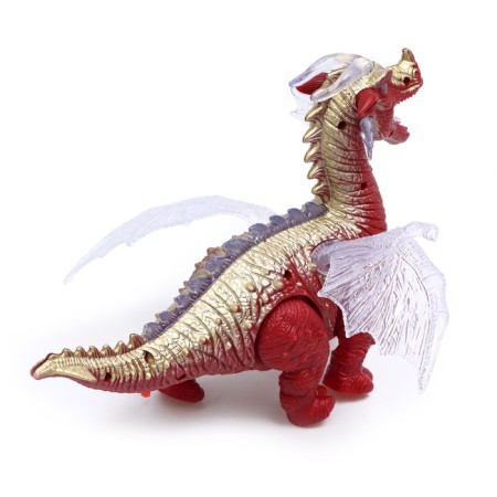 Dinosaur "Dragon", works on batteries, light and sound effects, red color-2