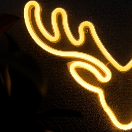 Neon sign "Deer", 35x23.5 cm, AAX3+USB, T/White-2