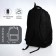 Youth backpack from textiles, 2 parts with lightning, 4 pockets, black color