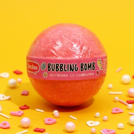 Bombing for a bath, 120 g, aroma of strawberries with cream, teenbee