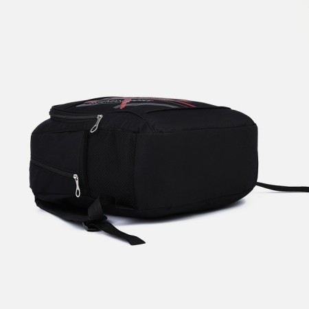 Male backpack on a zipper, 3 outer pockets, black color-4
