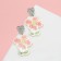 Acrylic earrings "flowers" drawn, colored in silver