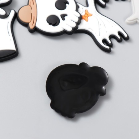 Decor for creativity rubber "Ghost and Skull", set 16 pcs., 3 × 2.3 cm, mix-3