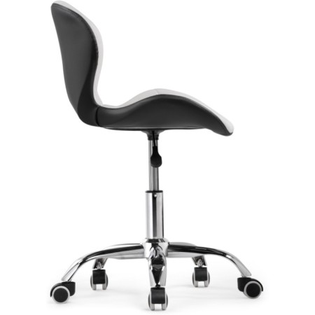 Computer chair Trizor Metal/Eco -leather, Chrome/Black/White 53x53x69 cm-3