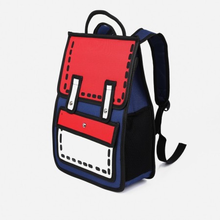 Baby backpack on lightning, blue/red color-2