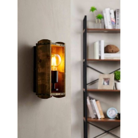 Bra Wootton, 1x40W, E27, Steel, Wood, Black, Brown-1