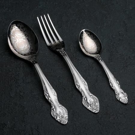A set of cutlery "Troika", 18 items, art painting, cardboard box