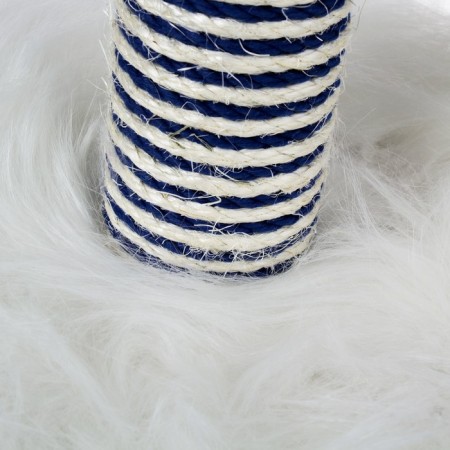 The house is small for cats, fur/velor, 34 x 34 x 60 cm, blue-4