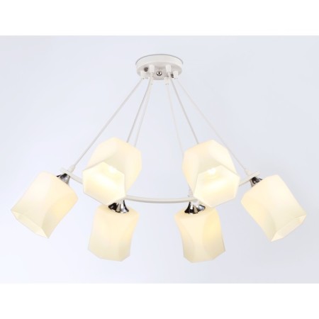 Suspended chandelier Ambrella Light, Modern, TR303159, 6HE27, white color, chrome-1