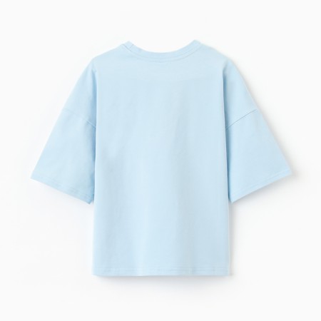 Children's T -shirt Minaku: Basic Line Kids, Blue Color, Height 140 cm-4