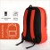 Youth backpack with lightning, external pocket, red color