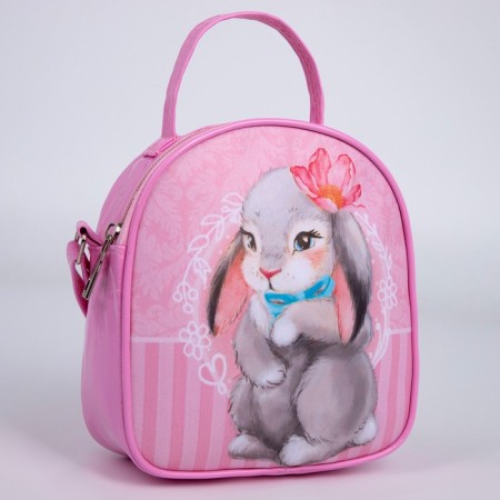 Children's bag for the girl "Bunny", 16x17cm, artificial leather-1
