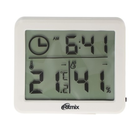 Ritmix CAT-041 weather station, room, thermometer, hygrometer, alarm clock, 1xCR2025, white-1