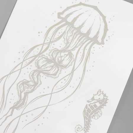 Tattoo on the body blue "Medusa" 18x11 cm-3