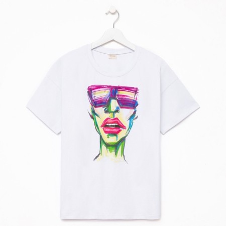 Women's T-shirt Minaku "Girl" Color White, Rr. 48-6