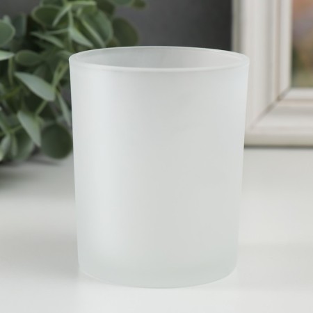 Bank for candles glass "Let dreams come true" 220 ml white, matte 7x7x8.4 cm-1