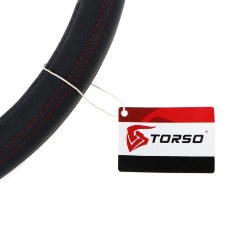 Torso steering, pu, perforation, size 38 cm, red line, black-2