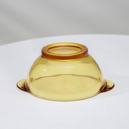 Service Glass Table "Dym", 6 items: 2 broths 450 ml, 2 plates 500 ml, 2 plates d = 23cm, yellow color-8