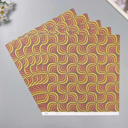 Scrapbooking paper "Summer wave" density 180 grams set 5 pcs 30.5x32 cm-1