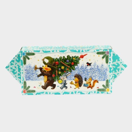 New Year. Gift box New Year's candy Malaya "Forest Guests" 20 x 10 x 6 cm.-1