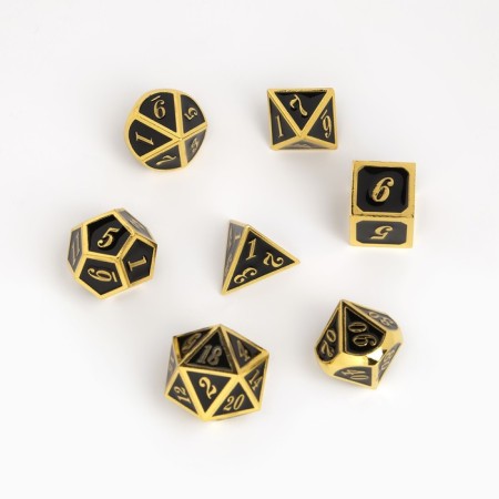 Cubes set for D&D (Dungeons and Dragons, DND), series: D&D, "Gold", 7 pcs-1