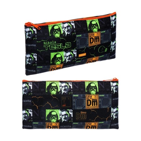 Penal soft, 1 department, 110 x 205 mm, flat, Hatber "Modern Science" Black/Orange NPK_63176